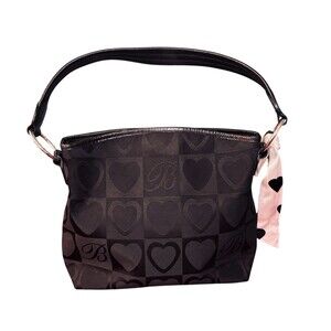 Brighton Black Signature Heart Leather/Fabric Shoulder Bag D754897